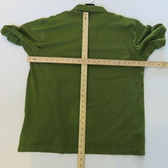 IZOD Golf Polo Shirt Olive Green 100% Heavyweight Cotton Logo Men's Large - Picture 5 of 7